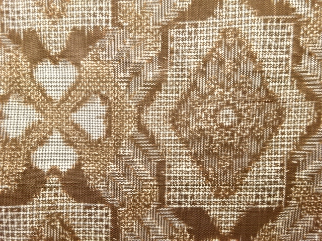 JAPANESE KIMONO / ANTIQUE KIMONO / DORO OSHIMA TSUMUGI / WOVEN ABSTRACT
